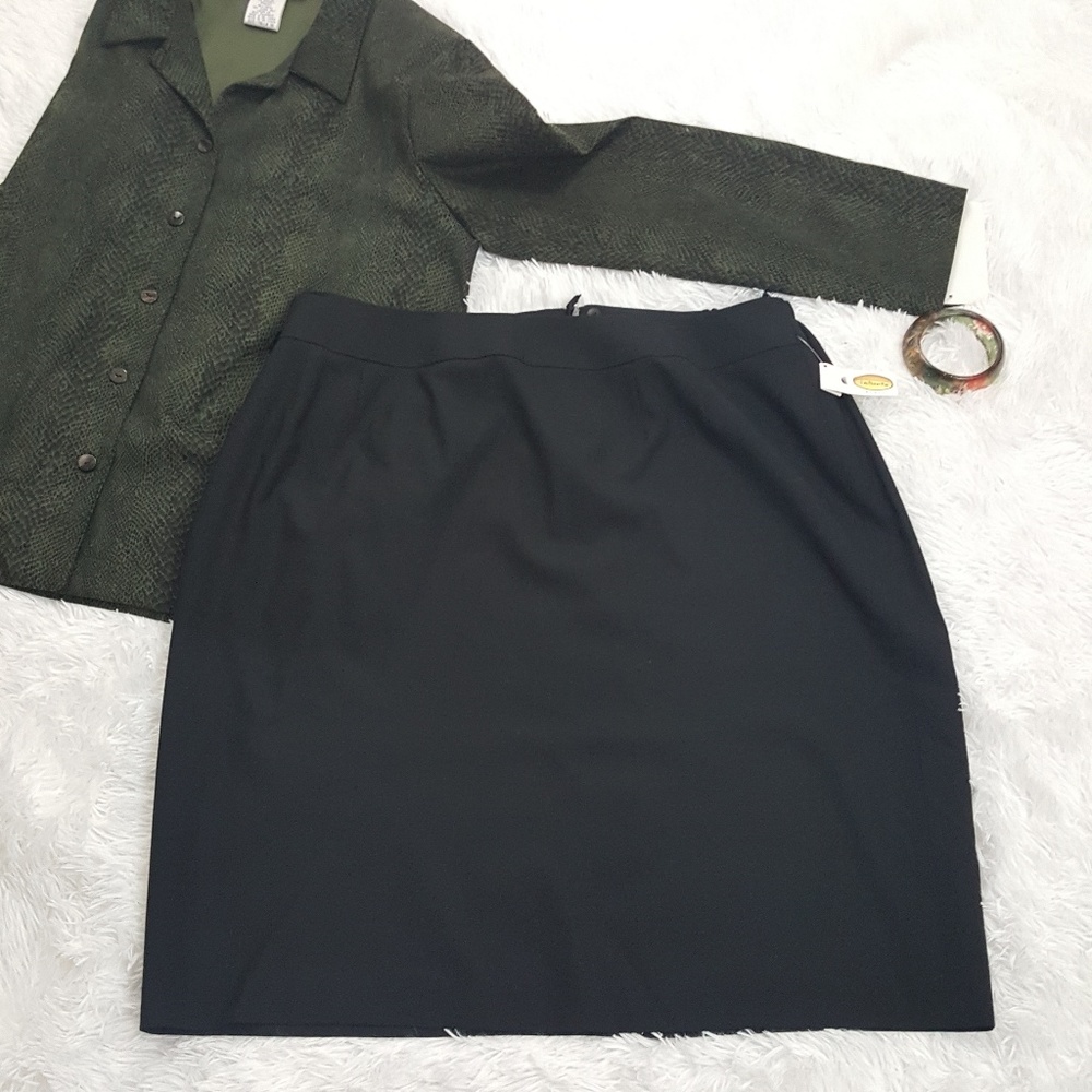 Talbots Woman Black Career Stretch Skirt Size 18W